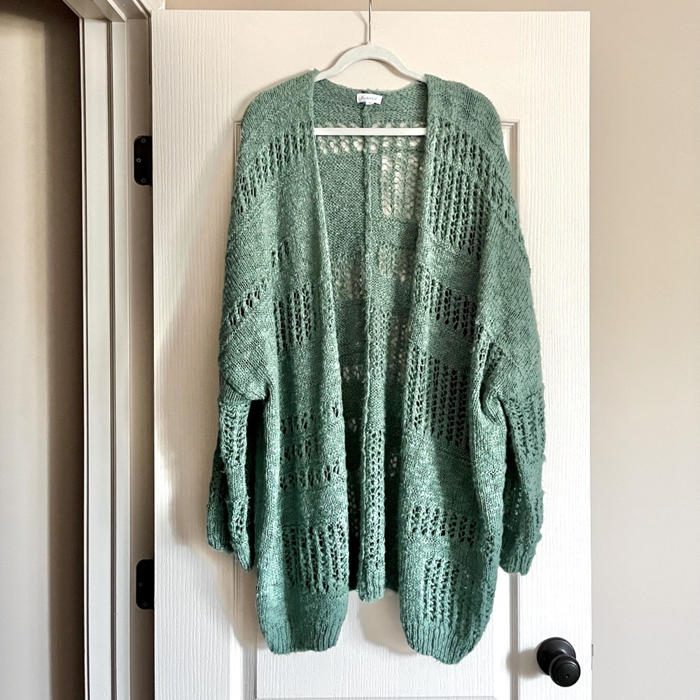 Bucketlist Open Knit Oversized Cardigan